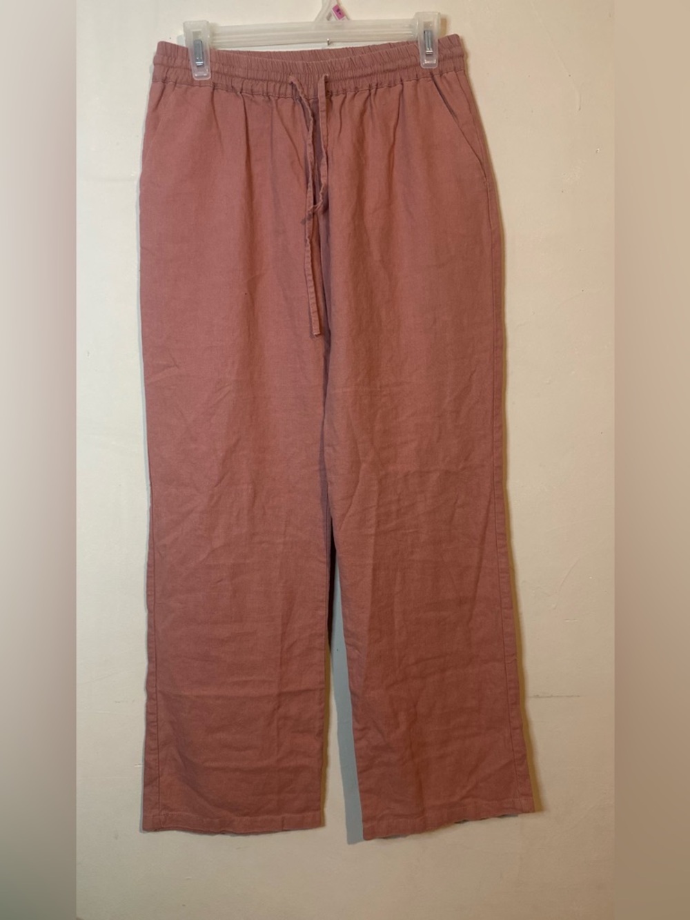 Dusty Rose Drawstring boho Pants WITH POCKETS